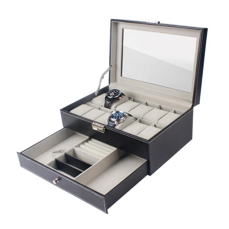 Watch Boxes & Cases Grids Portable Box Case PU Leather Jewelry Organizer Storage Wristwatch Dispay - 25 X 20 8 CmWatch
Watch Boxes & Cases Grids Portable Box Case PU Leather Jewelry Organizer Storage Wristwatch Dispay - 25 X 20 8 CmWatch