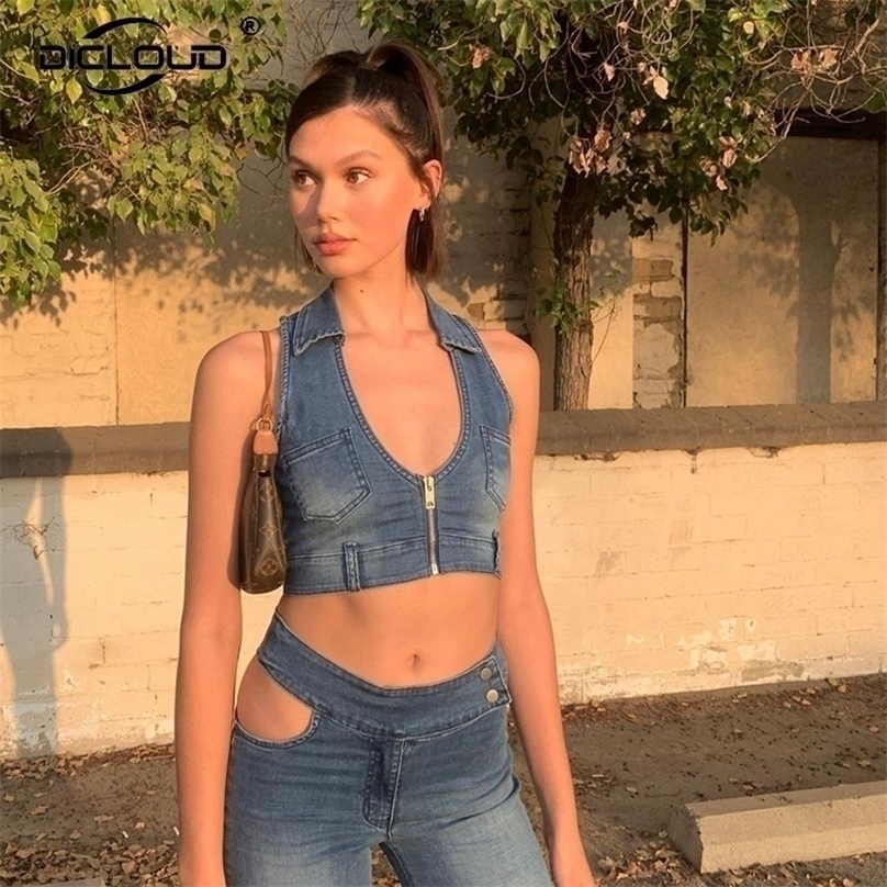 Vintage Fashion Denim Tank Top Women Summer Skinny Crop s Chic Street Style Girls Beach s Sexy Party Club 220318, Blue denim top 
Vintage Fashion Denim Tank Top Women Summer Skinny Crop s Chic Street Style Girls Beach s Sexy Party Club 220318, Blue denim top