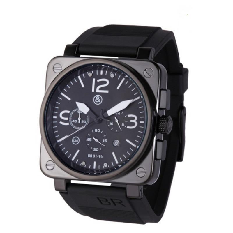Wristwatches Luxury Sport Quartz Bell Woman Multifunction Six Stitches Man Watch Business Men Rubber Calendar BR Ross Square Wristwatch
Wristwatches Luxury Sport Quartz Bell Woman Multifunction Six Stitches Man Watch Business Men Rubber Calendar BR Ross Square Wristwatch