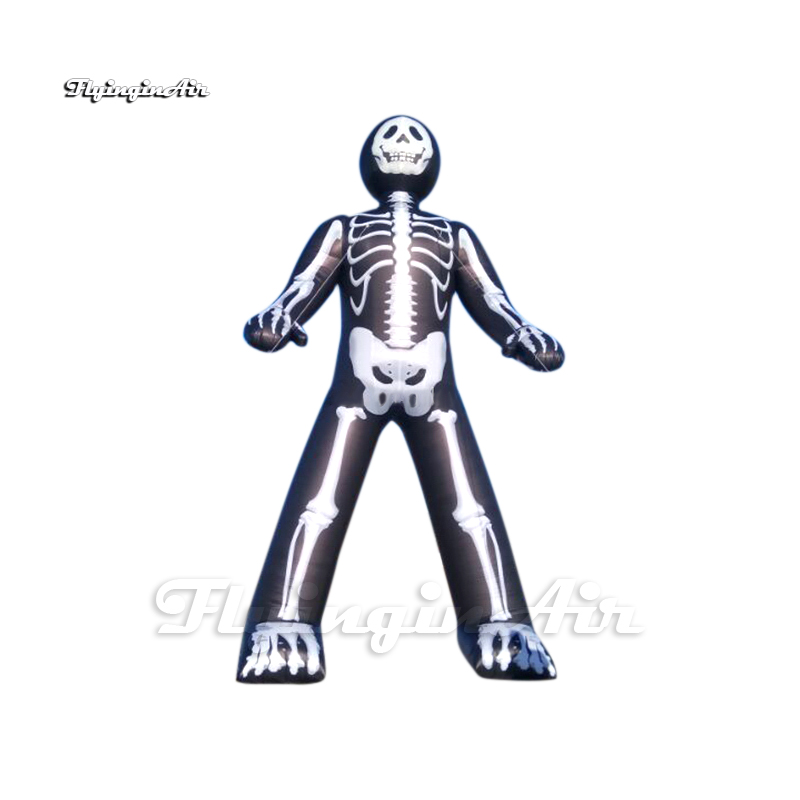 Outdoor Halloween Inflatable Skeleton Man 6m Black Air Blow Up Skull Ghost For Carnival Party Decoration