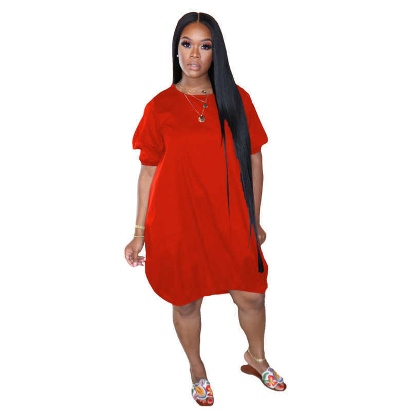 Women Dress Bubble Skirt Large Size T-shirt Lantern Skirts Designer Summer Short Sleeve Vest Dresses Casual Printed Ladies Clothing