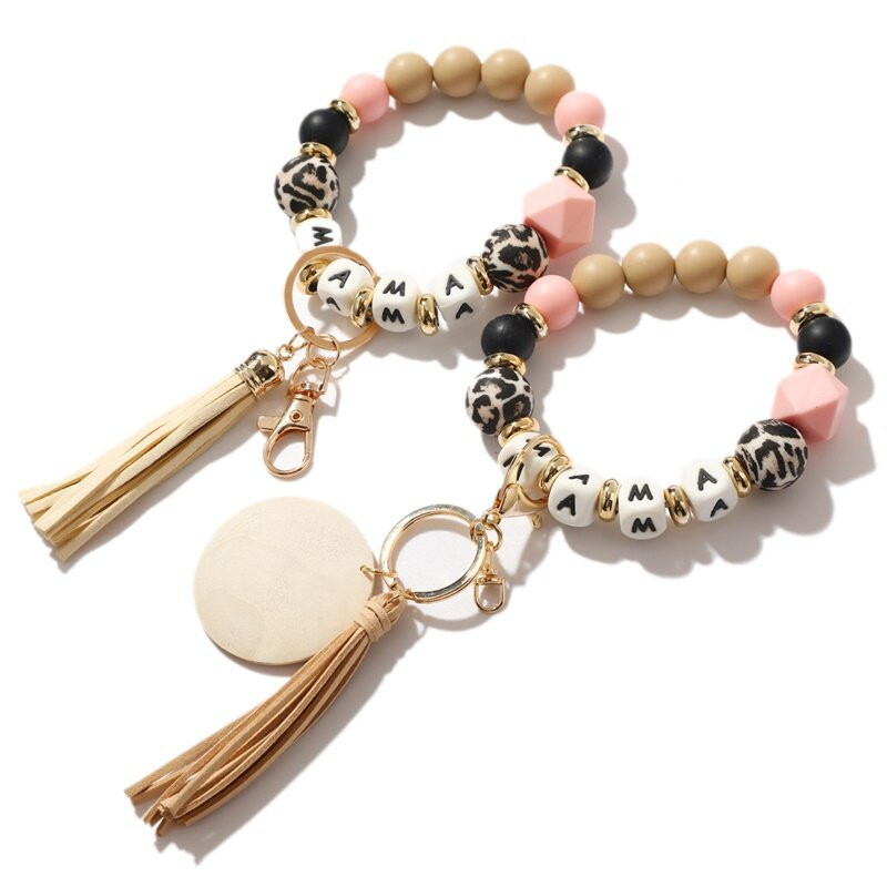 Silicone Keychain Jewelry Leopard Letter Fashion Keyrings For Bag Car Women Men Silicone Beaded Bracelet Keyrings, As show
Silicone Keychain Jewelry Leopard Letter Fashion Keyrings For Bag Car Women Men Silicone Beaded Bracelet Keyrings, As show