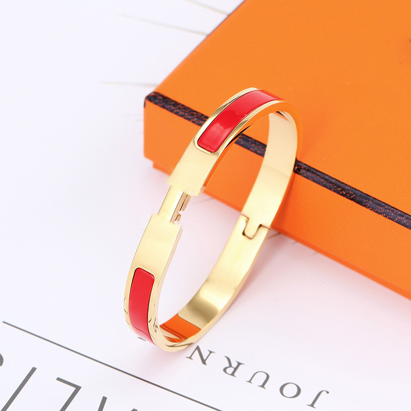 8MM Stainless Steel Hard Bracelet for Women Bracelets on Hand Enamel Glaze Bangles Jewelry 220409