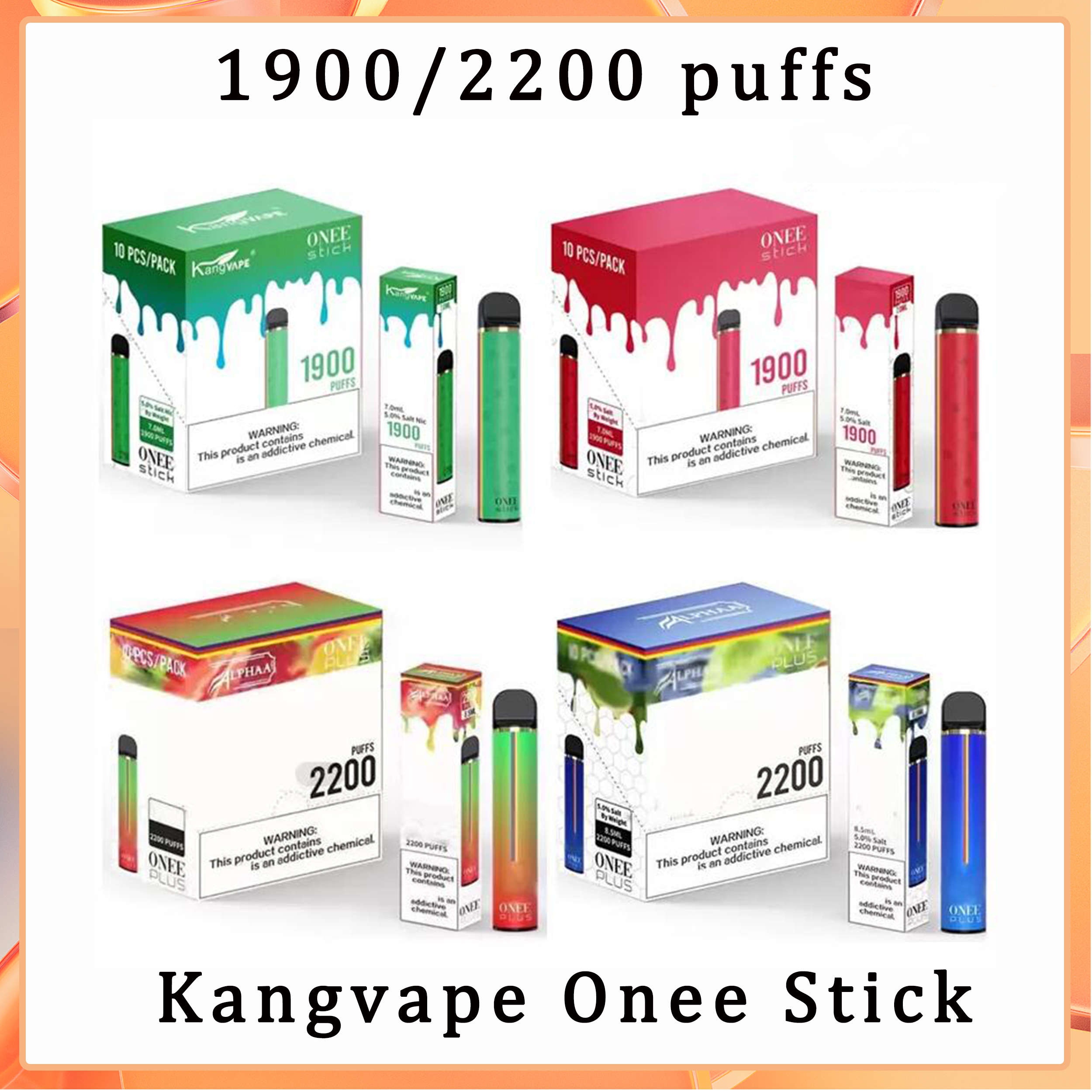 Wholesale Kangvape Onee Stick Alphaa Plus E Cigarette Disposable Vape Pen kit 1100mah 1900 2200 Puffs 6.2ml Cartridge Pod
Wholesale Kangvape Onee Stick Alphaa Plus E Cigarette Disposable Vape Pen kit 1100mah 1900 2200 Puffs 6.2ml Cartridge Pod