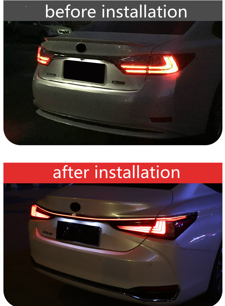 auto tail lights For ES300 ES 18-21 ES260 ES200 Full LED Tail Light rear fog turn signal brake taillights assembly