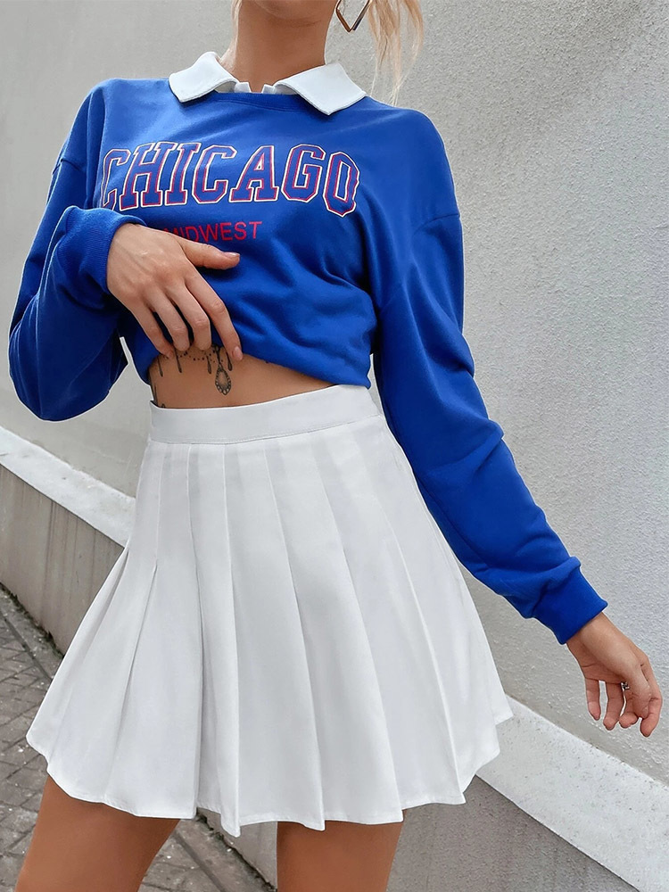 Preppy Style High Waist Solid Pleated Mini Skirt Women Summer Spring Korean Fashion Cute White A-line Y2k Skort Clothes 220317
