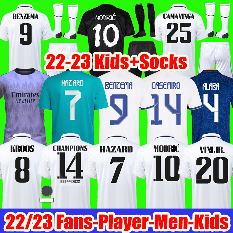 BENZEMA Soccer Jersey 22 23 Football Shirt Finals champions 14 VINI JR CAMAVINGA ALABA HAZARD ASENSIO MODRIC KROOS REAL MADRIDS Camiseta Men Kids 2022 2023 uniforms, Fans 21 22 home with patch
BENZEMA Soccer Jersey 22 23 Football Shirt Finals champions 14 VINI JR CAMAVINGA ALABA HAZARD ASENSIO MODRIC KROOS REAL MADRIDS Camiseta Men Kids 2022 2023 uniforms, Fans 21 22 home with patch