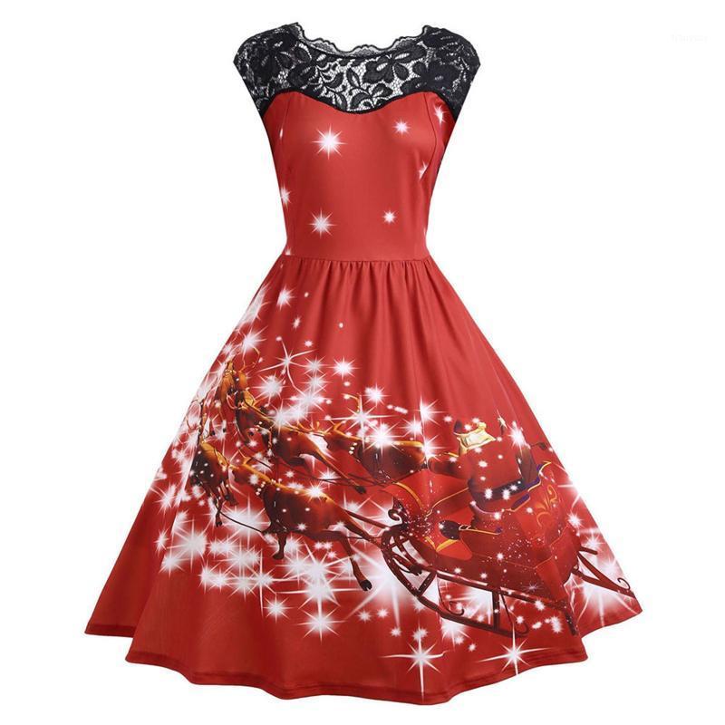 Casual Dresses Vintage A Line Sleeveless Christmas Dress Women Elegant Snowflake Printing High Waist Navidad Costume Party Vestido Robe, Blue
Casual Dresses Vintage A Line Sleeveless Christmas Dress Women Elegant Snowflake Printing High Waist Navidad Costume Party Vestido Robe, Blue