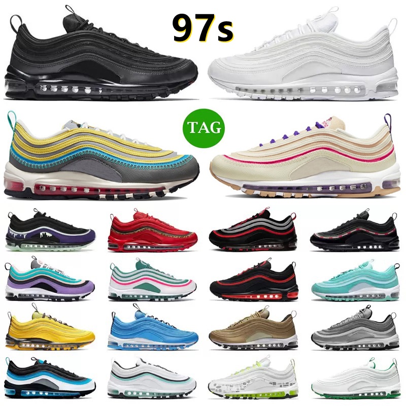 97 97s Men Women Running shoes Sneakers Triple Black White Red Gold Leopard Sail Sean Olive Bred Sliver Bullet Halloween USA Metalic Gold Wolf Grey Sports Sneakers, Color#46
97 97s Men Women Running shoes Sneakers Triple Black White Red Gold Leopard Sail Sean Olive Bred Sliver Bullet Halloween USA Metalic Gold Wolf Grey Sports Sneakers, Color#46