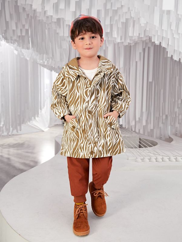 Toddler Boys Allover Print Hooded Coat SHE