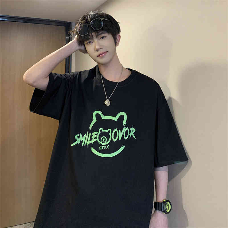 T-shirt men' short sved T-shirt loose cotton bottomed shirt Summer Youth thin black cartoon animation casual loose cloth, White
T-shirt men' short sved T-shirt loose cotton bottomed shirt Summer Youth thin black cartoon animation casual loose cloth, White