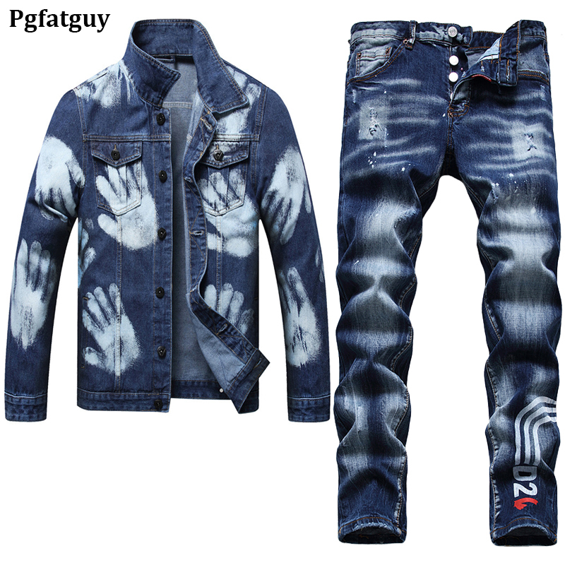 2022 Tracksuits Blue Washed 2 Piece Men's Jeans Sets Size M-5XL High Five Long Sleeve Denim Jacket and Stretch Print Pants Casual Male Clothing, Jacket and jeans 443.1094
2022 Tracksuits Blue Washed 2 Piece Men's Jeans Sets Size M-5XL High Five Long Sleeve Denim Jacket and Stretch Print Pants Casual Male Clothing, Jacket and jeans 443.1094