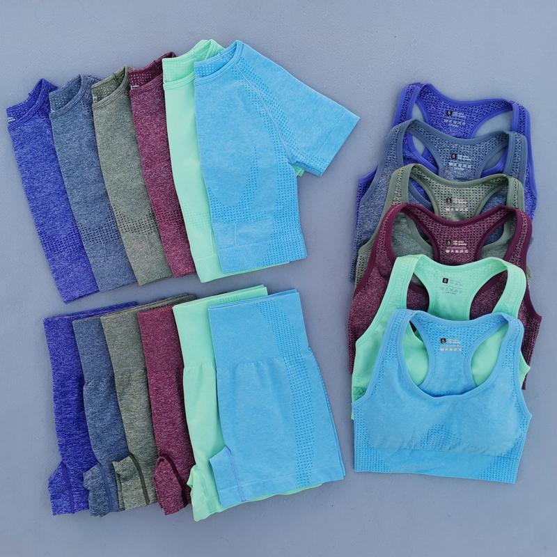 Yoga Outfit Summer Seamless Set Women Workout Sportswear Gym Clothing Short Sleeve Crop Top Sport Bra High Waist Leggings Sports SuitsYoga, Gray blue shorts
Yoga Outfit Summer Seamless Set Women Workout Sportswear Gym Clothing Short Sleeve Crop Top Sport Bra High Waist Leggings Sports SuitsYoga, Gray blue shorts
