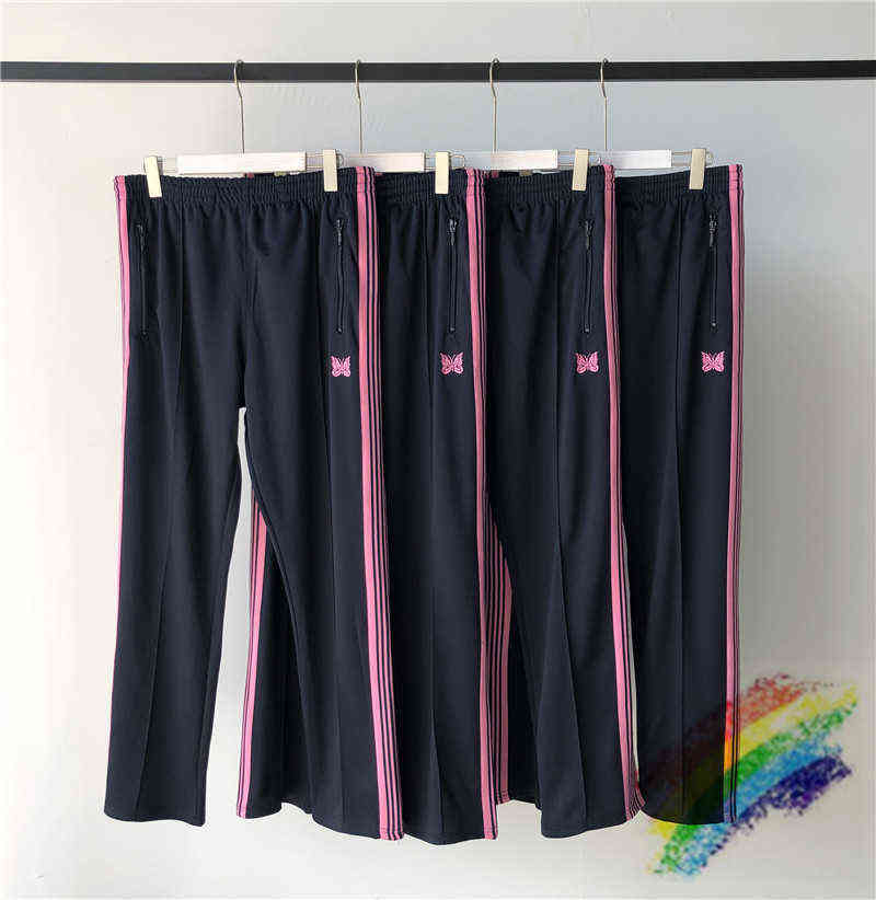 Jogging Black Needle Pants Men Women Top Quality Pink Butterfly Embroidery Needles Awge Pants Hip-Hop Awge Striped Pants T220721, 13
Jogging Black Needle Pants Men Women Top Quality Pink Butterfly Embroidery Needles Awge Pants Hip-Hop Awge Striped Pants T220721, 13