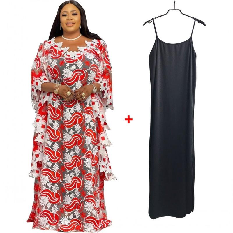 Ethnic Clothing Dashiki African Dresses For Women Africa Muslim Long Dress High Quality Sleeve Fashion Lace Lady
