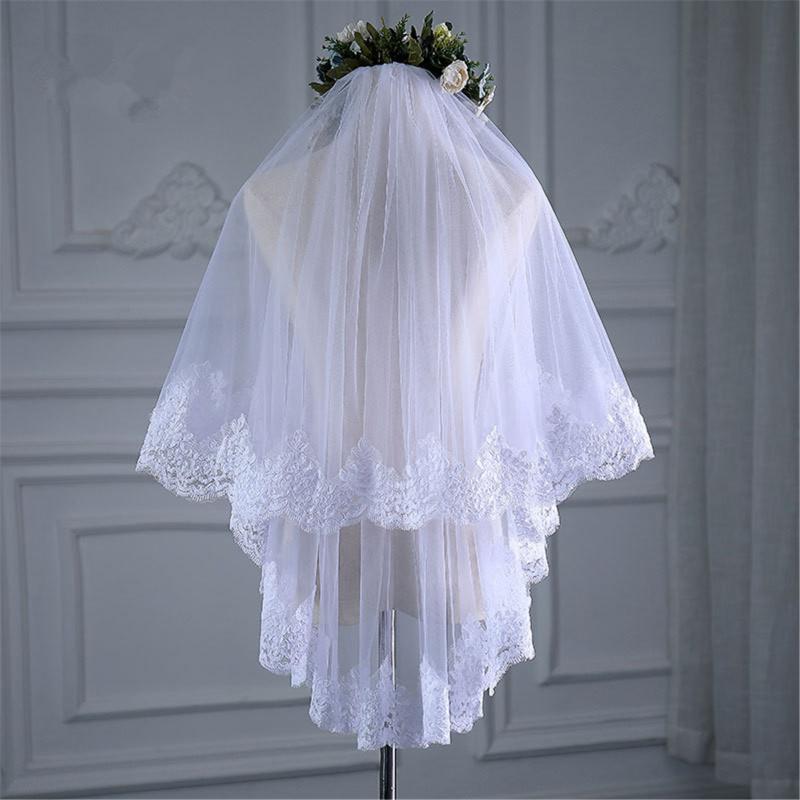 Bridal Veils Wedding Veil Two-layer Eldow Length Sequins Appliques Eyelash Lace Edge With Comb Accessories Velo De NoviaBridal, White
Bridal Veils Wedding Veil Two-layer Eldow Length Sequins Appliques Eyelash Lace Edge With Comb Accessories Velo De NoviaBridal, White