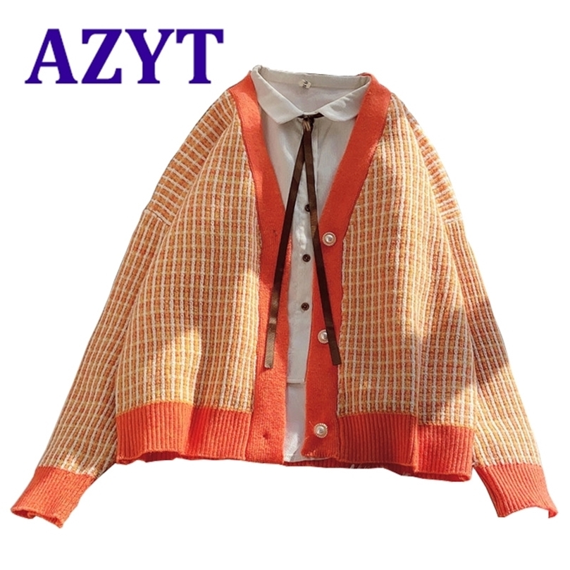 Autumn Oversize knitted Cardigan women Fashion Patchwork Women's Sweater Coat Winter Loose Knitwear Tops 201203, Orange
Autumn Oversize knitted Cardigan women Fashion Patchwork Women's Sweater Coat Winter Loose Knitwear Tops 201203, Orange