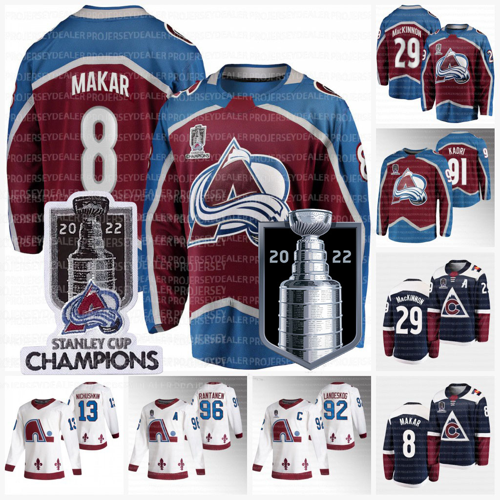 Cale Makar 2022 Stanley Cup Champions Avalanche jersey Nathan MacKinnon Mikko Rantanen Gabriel Landeskog Girard Kadri Darren Helm, Champions patch 2021 away womens s-2xl
Cale Makar 2022 Stanley Cup Champions Avalanche jersey Nathan MacKinnon Mikko Rantanen Gabriel Landeskog Girard Kadri Darren Helm, Champions patch 2021 away womens s-2xl