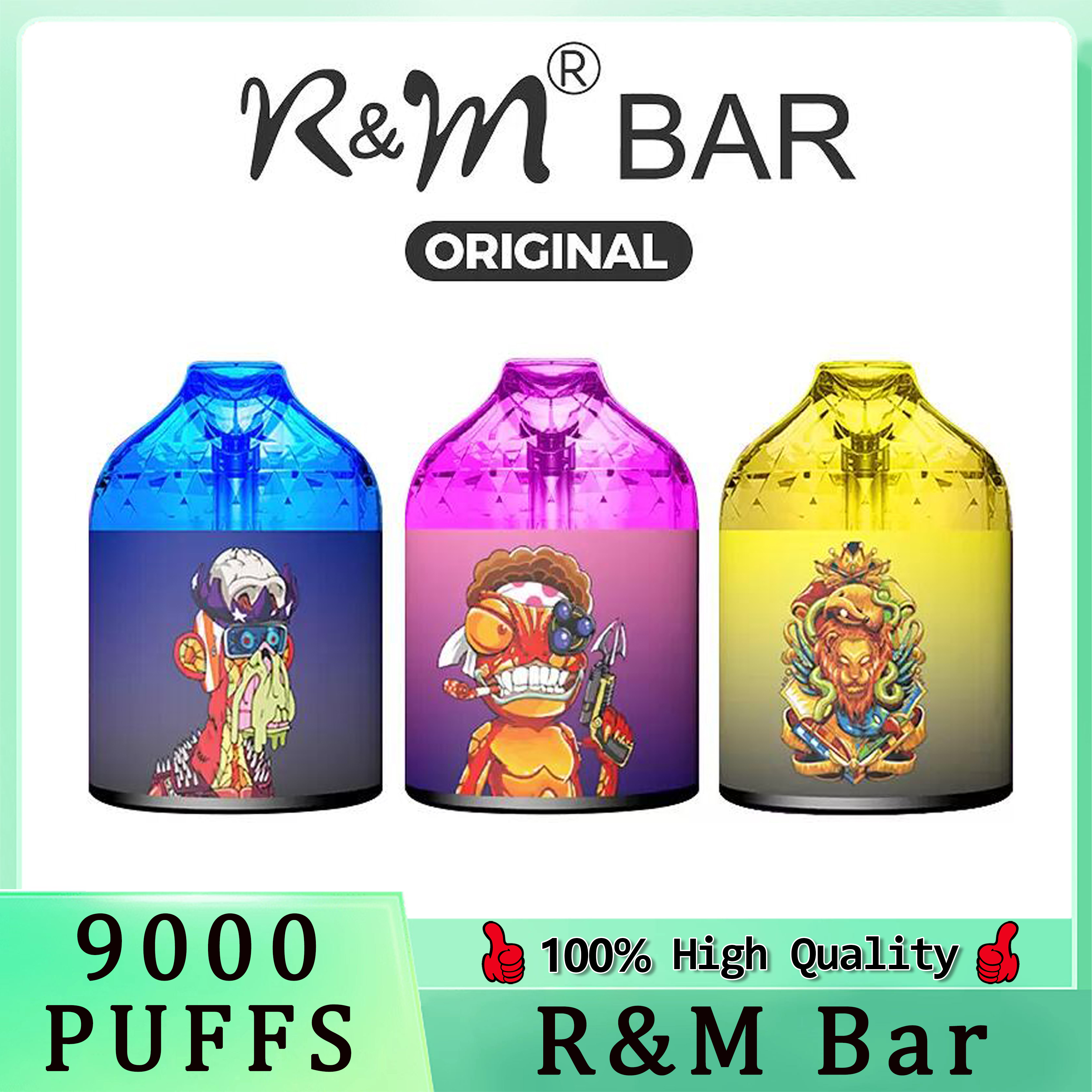 Original E Cigarette RM Bar 9000 Puffs Disposable Vape Pen With Mesh Coil 5% 15ML Cartridge Pod Device 650Mah Rechargeable Battery Airflow Control 16 Flavors vs RandM
Original E Cigarette RM Bar 9000 Puffs Disposable Vape Pen With Mesh Coil 5% 15ML Cartridge Pod Device 650Mah Rechargeable Battery Airflow Control 16 Flavors vs RandM