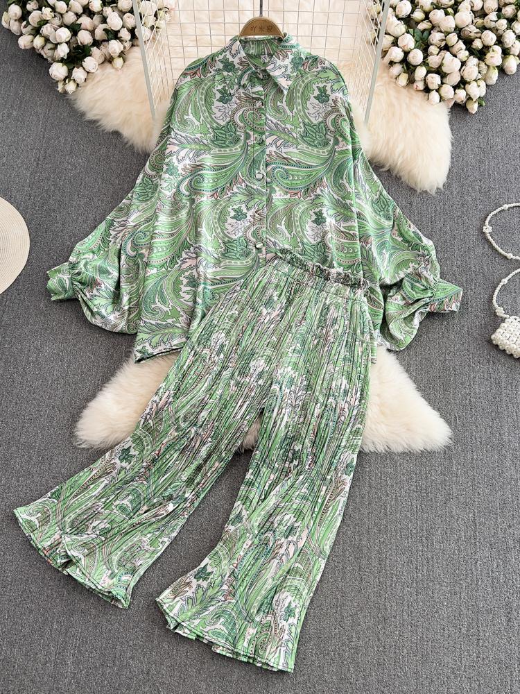 Women's Two Piece Pants Summer 2022 Women Loose Lantern Sleeve Printed Shirt Two-piece Set High Waist Pleated Fashion TemperamentWomen's, Gray
Women's Two Piece Pants Summer 2022 Women Loose Lantern Sleeve Printed Shirt Two-piece Set High Waist Pleated Fashion TemperamentWomen's, Gray