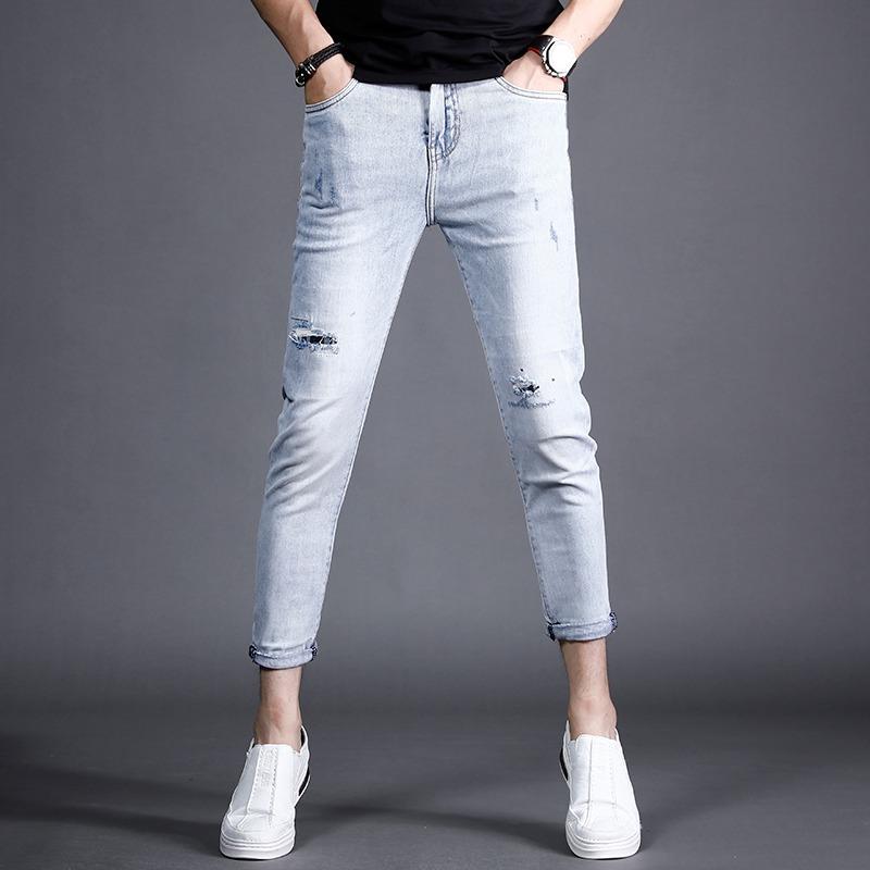 Men's Jeans Summer Men Light Blue Ankle-Length Pants Ripped Patch Jean Streetwear Fashion Lightweight Slim Fit Denim TrousersMen's
Men's Jeans Summer Men Light Blue Ankle-Length Pants Ripped Patch Jean Streetwear Fashion Lightweight Slim Fit Denim TrousersMen's