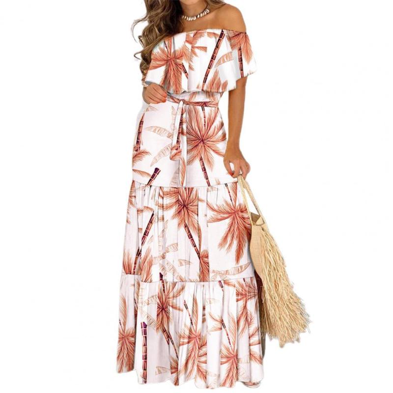 Casual Dresses Women Leisure Dress Printing High Waist Off Shoulder Ruffle Stitching For Beach Summer Elegant 2022 Vestidos, Yellow
Casual Dresses Women Leisure Dress Printing High Waist Off Shoulder Ruffle Stitching For Beach Summer Elegant 2022 Vestidos, Yellow