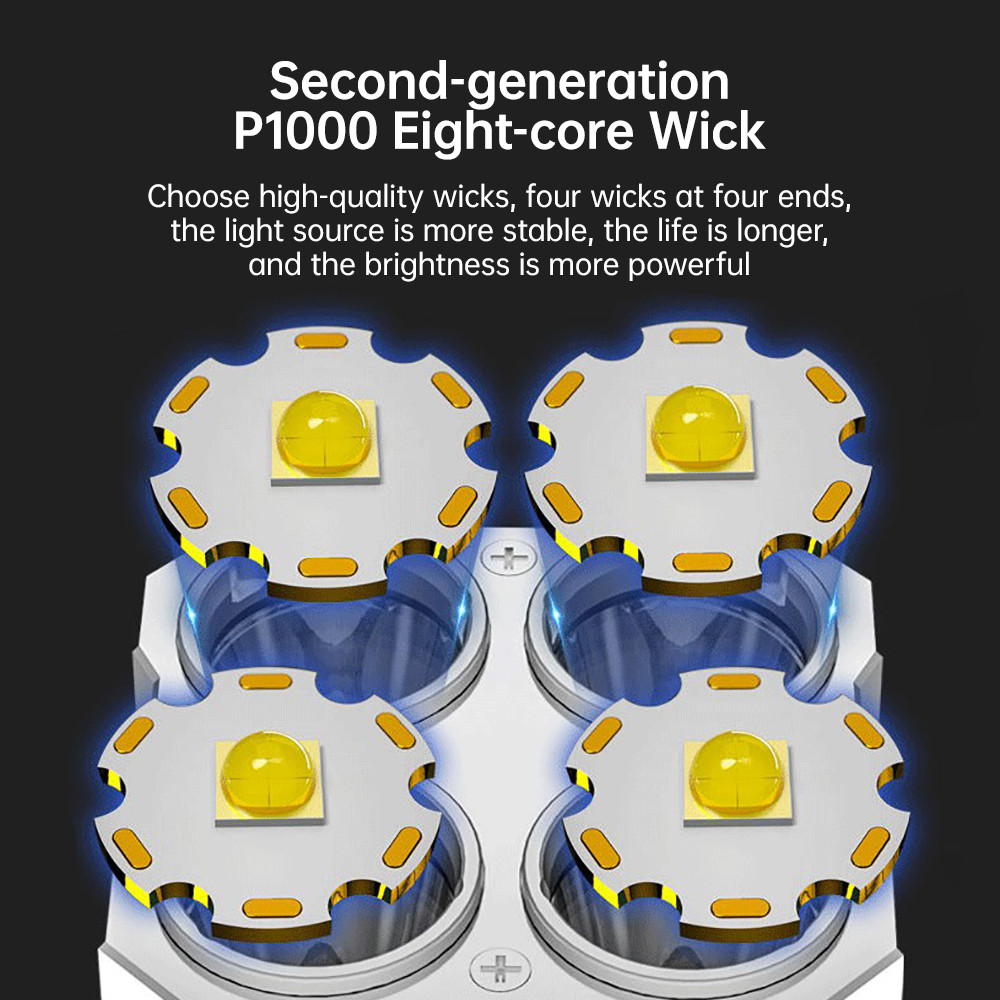 High Power 4 LED Flashlight USB Rechargeable Outdoor Mini Portable Flashlights Highlight Tactical Lighting COB LED Torch