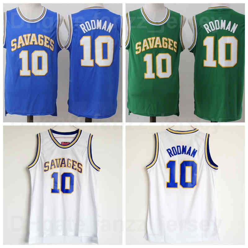 NCAA College Oklahoma Savages High School Dennis Rodman Basketball Jersey 10 Men University Team Color Green Blue White For Sport Fans Shirt
NCAA College Oklahoma Savages High School Dennis Rodman Basketball Jersey 10 Men University Team Color Green Blue White For Sport Fans Shirt
