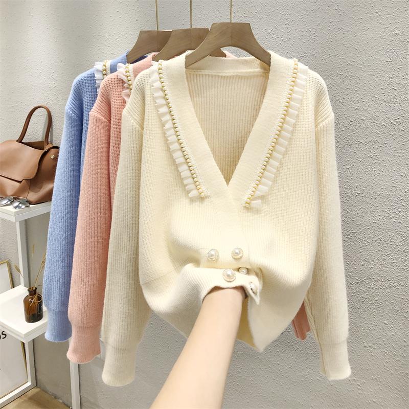 Women's Knits & Tees Women's Spring Autumn Long Sleeve Cardigans Female Solid Color Sweater Coats Ladies V-neck Knitted Outerwear T390Wo, Creamy-white
Women's Knits & Tees Women's Spring Autumn Long Sleeve Cardigans Female Solid Color Sweater Coats Ladies V-neck Knitted Outerwear T390Wo, Creamy-white