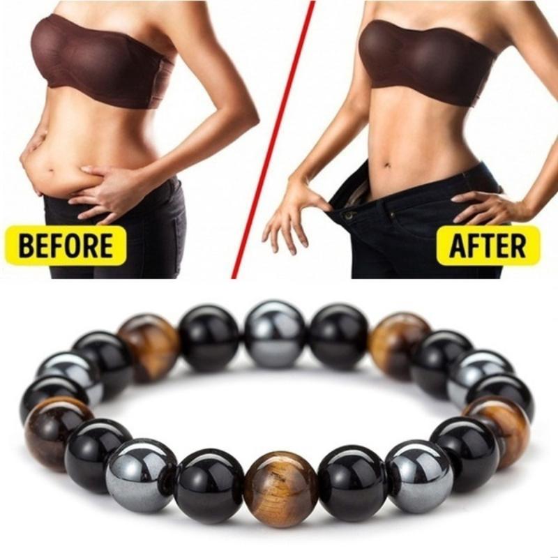 Beaded Strands Natural Black Obsidian Hematite Tiger Eye Beads Bracelets Men For Women Magnetic Health Protect Lose Weight Jewelry GiftsBead