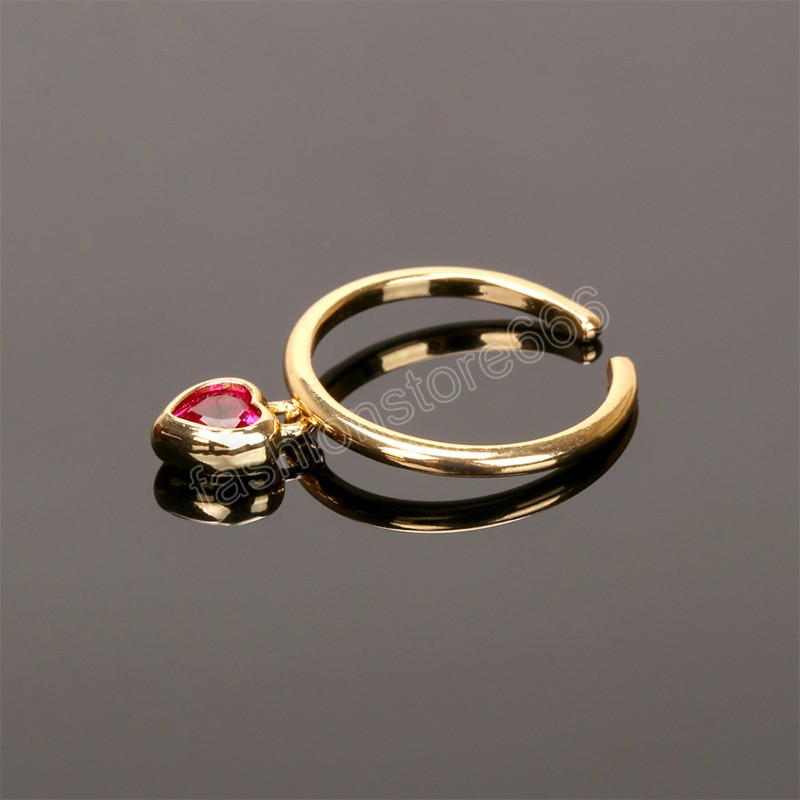 Delicate Micro Zircon Heart Open Adjustable Ring Dainty Love Shaped Copper Ring For Women Romantic Gift Jewelry Accessories