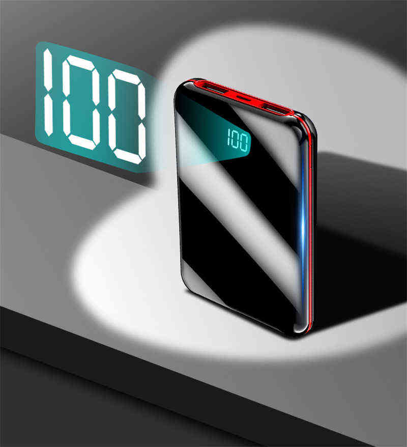 mAh Mini Power Bank Portable Charger Mirror Sn LED Digital Display Powerbank External Battery Pack Poverbak For Phones J2205319805