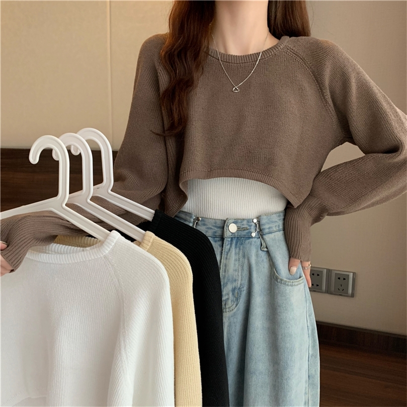 Autumn Women Solid Sweater ONeck Loose Sweater Pullover Crop Top Sweaters Shirts Femme Knit Outwear Jumpers 220813, White
Autumn Women Solid Sweater ONeck Loose Sweater Pullover Crop Top Sweaters Shirts Femme Knit Outwear Jumpers 220813, White