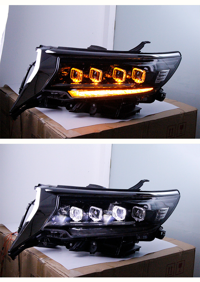 Full LED Head Light For Toyota Prado LC200 LED Headlight 17-21 Daytime Running Lights High Beam Lens Angel Eye Lamp
