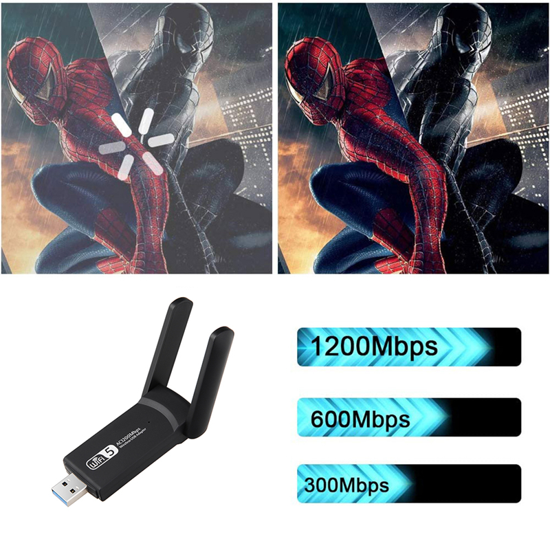 24G 5G 1200Mbps Usb Wireless Network Card Dongle Antenna AP Wifi Adapter Dual Band WiFi Usb 30 Lan Ethernet 1200M