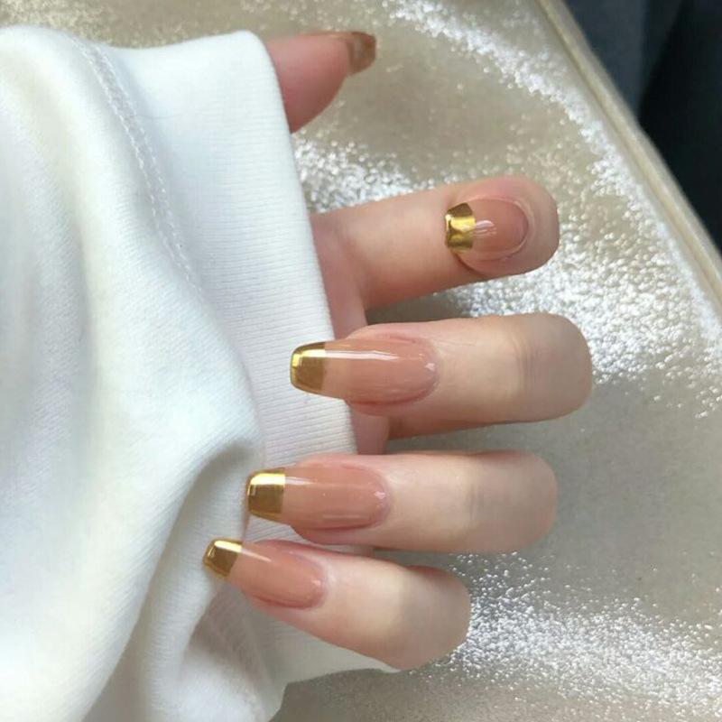 False Nails 24pcs Press On Fashionable Gold French Square Head Fake Lasting Healthy Long With Glue Daily Wear DLFalse FalseFalse, Style2
False Nails 24pcs Press On Fashionable Gold French Square Head Fake Lasting Healthy Long With Glue Daily Wear DLFalse FalseFalse, Style2