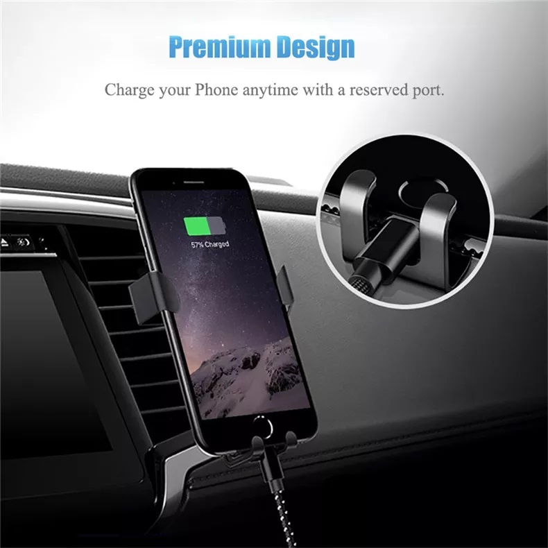 Universal Gravity Car Phone Holder, Car Air Vent Mount Clip Cell Holder No Magnetic Mobile Phone Stand Support Smartphone