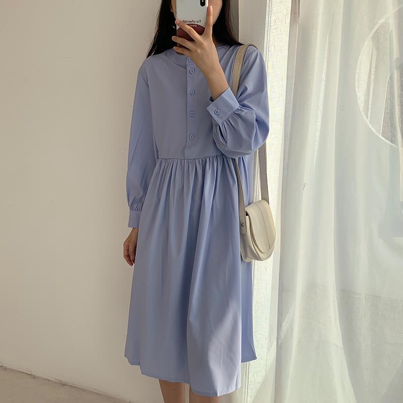 Korean Style Solid Loose Dress Autumn Women 2022 Vintage Streetwear Button Long Sleeve Casual Female 2 Colors Dresses, Blue
Korean Style Solid Loose Dress Autumn Women 2022 Vintage Streetwear Button Long Sleeve Casual Female 2 Colors Dresses, Blue