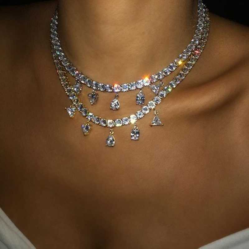 Chokers Iced Out Sparking Bling Cubic Zirconia Women Fashion Heart Triangle Oval Tear Pendant Tennis Chain Charm Party Necklace JewelryChoke
Chokers Iced Out Sparking Bling Cubic Zirconia Women Fashion Heart Triangle Oval Tear Pendant Tennis Chain Charm Party Necklace JewelryChoke