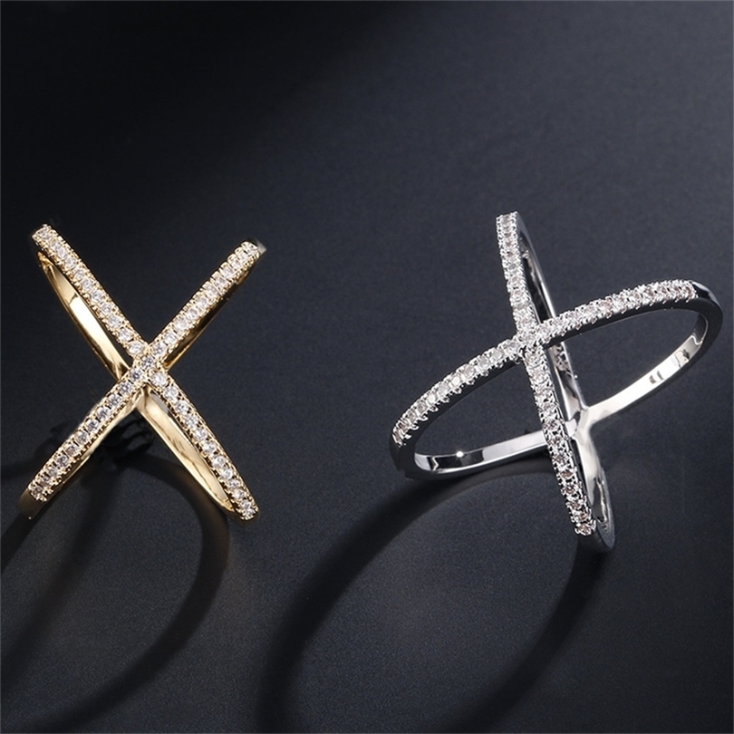 Design X shape Cross Ring for Women White Gold Filled Zircon Statement Infinite Ring with Micro Paved Trendy Jewelry 220728
Design X shape Cross Ring for Women White Gold Filled Zircon Statement Infinite Ring with Micro Paved Trendy Jewelry 220728