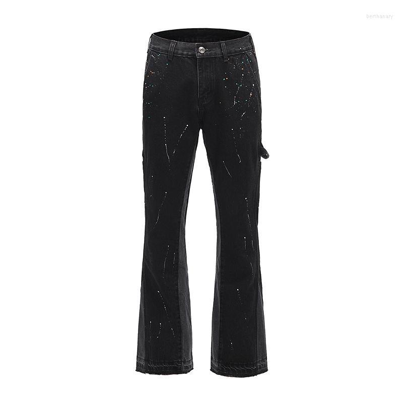 Men's Jeans High Street Retro Spotted Ink Contrast Color Flared Pants Male Wide Leg Plus Size Patchwork Ripped Denim TrousersMen's Bert22, Black
Men's Jeans High Street Retro Spotted Ink Contrast Color Flared Pants Male Wide Leg Plus Size Patchwork Ripped Denim TrousersMen's Bert22, Black