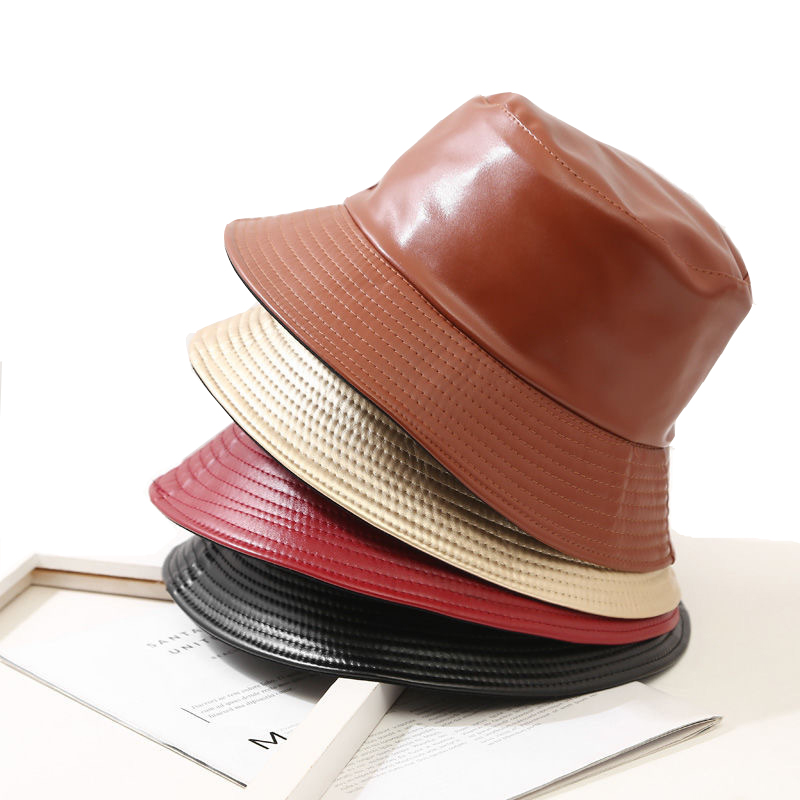 Solid Color Bucket Hat Outdoor PU Leather Hat Men's and Women's Casual Hip Hop Cap Wide Brim Hats, Multi
Solid Color Bucket Hat Outdoor PU Leather Hat Men's and Women's Casual Hip Hop Cap Wide Brim Hats, Multi