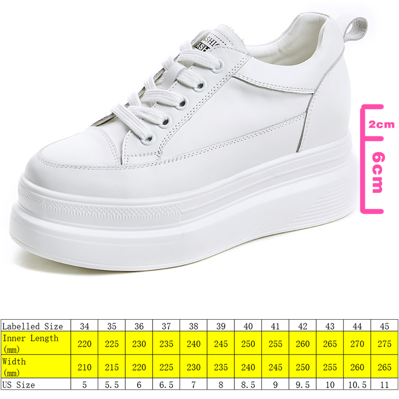 8cm Platform Wedge Sneakers Shoes Genuine Leather Spring Autumn Shoes Summer Sneakers for Women 2022 Platform Flats, Black 
8cm Platform Wedge Sneakers Shoes Genuine Leather Spring Autumn Shoes Summer Sneakers for Women 2022 Platform Flats, Black