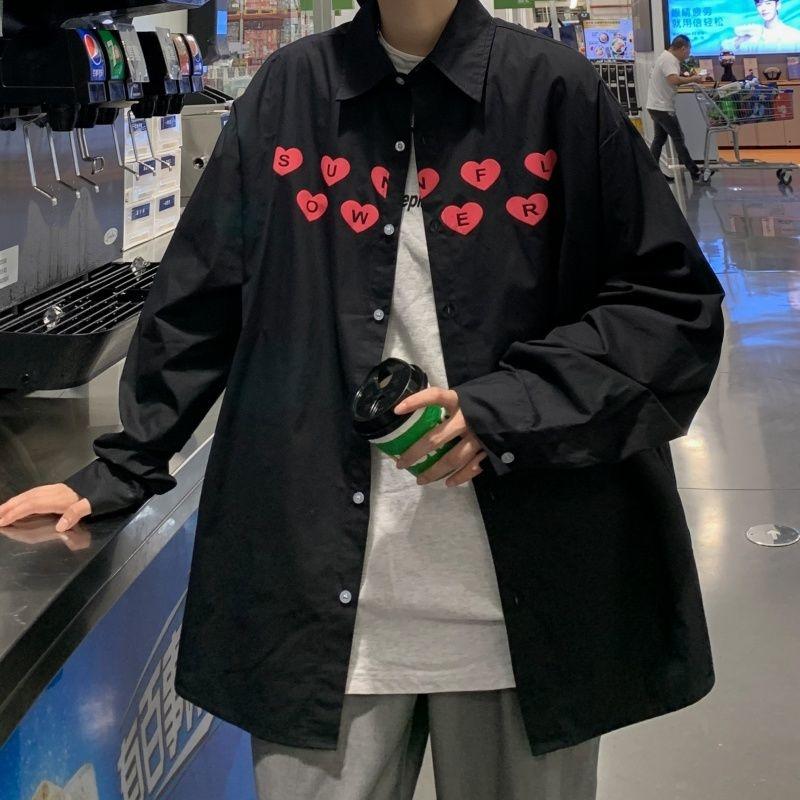 Men's Casual Shirts Men's Letter Printing Pure Color Fashion Oversized Male Long Sleeve Tops Work Camisa MasculinaMen's, Black
Men's Casual Shirts Men's Letter Printing Pure Color Fashion Oversized Male Long Sleeve Tops Work Camisa MasculinaMen's, Black