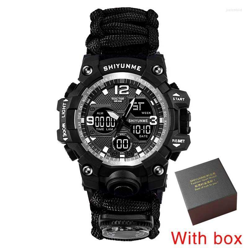Wristwatches Men's Military Watch Have Temperature Measurement Compass Whistling Multifunction Double Display LED Sports Watches MenWris, Black
Wristwatches Men's Military Watch Have Temperature Measurement Compass Whistling Multifunction Double Display LED Sports Watches MenWris, Black