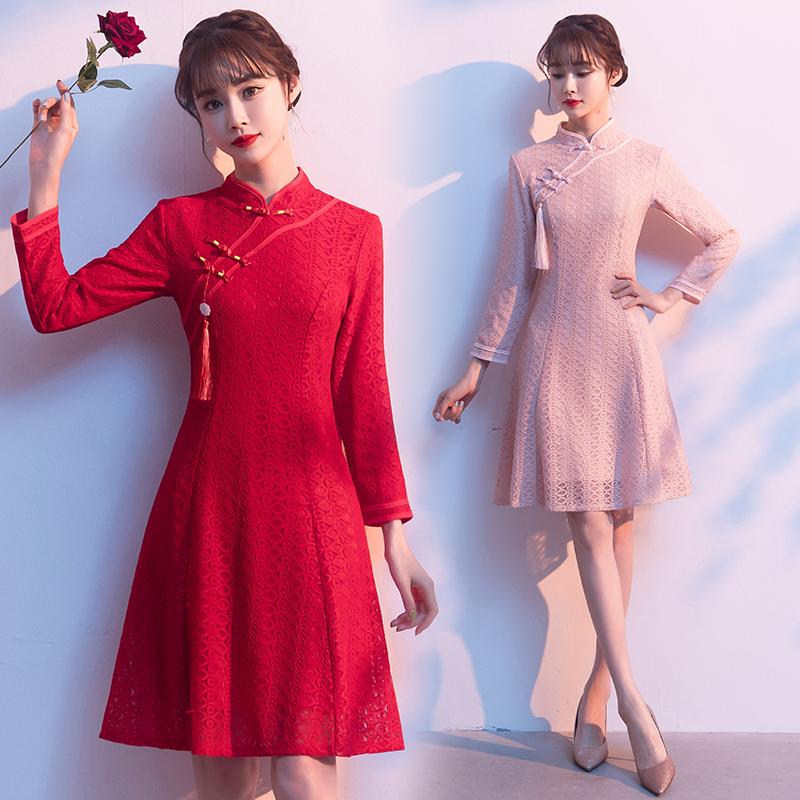 Casual Dresses Cheongsam Vintage Lace Dress Mini Women Red Pink Slim Chinese Style Year Christmas Long Sleeve Plus Size 5XL
Casual Dresses Cheongsam Vintage Lace Dress Mini Women Red Pink Slim Chinese Style Year Christmas Long Sleeve Plus Size 5XL