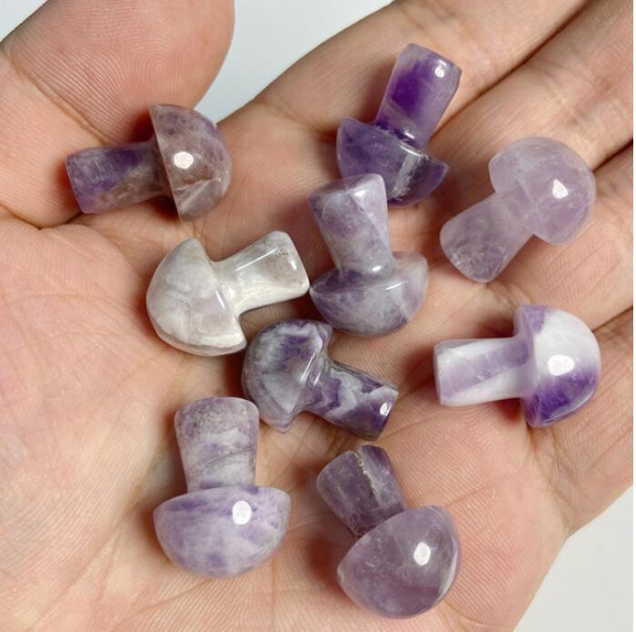 Natural Amethyst Purple Quartz Mushroom Shaped Crystal Polished Stone Gift Decor Natural Stones and Minerals