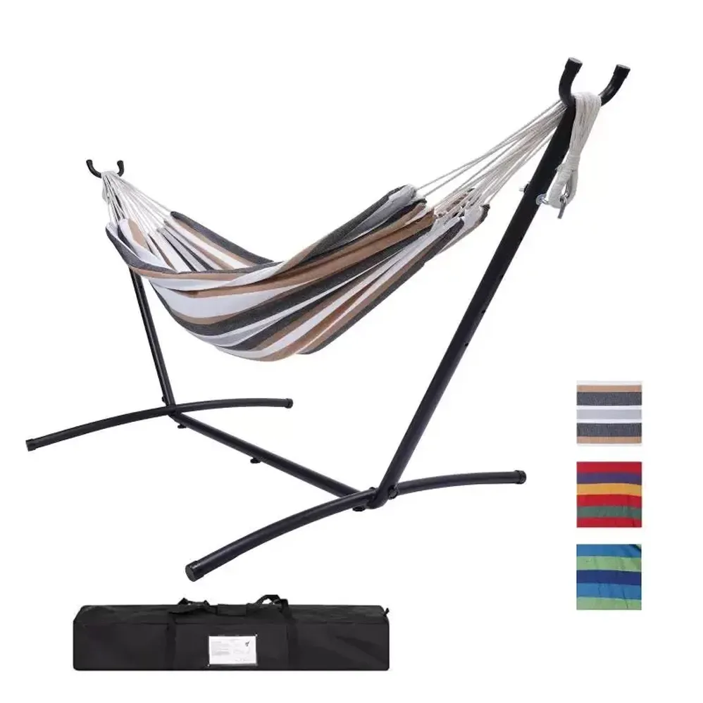 US Stock Double Classic Hammock with Stand for 2 Person-Indoor or Outdoor Use-with Carrying Pouch-Powder-coated Steel Frame W41930053
US Stock Double Classic Hammock with Stand for 2 Person-Indoor or Outdoor Use-with Carrying Pouch-Powder-coated Steel Frame W41930053