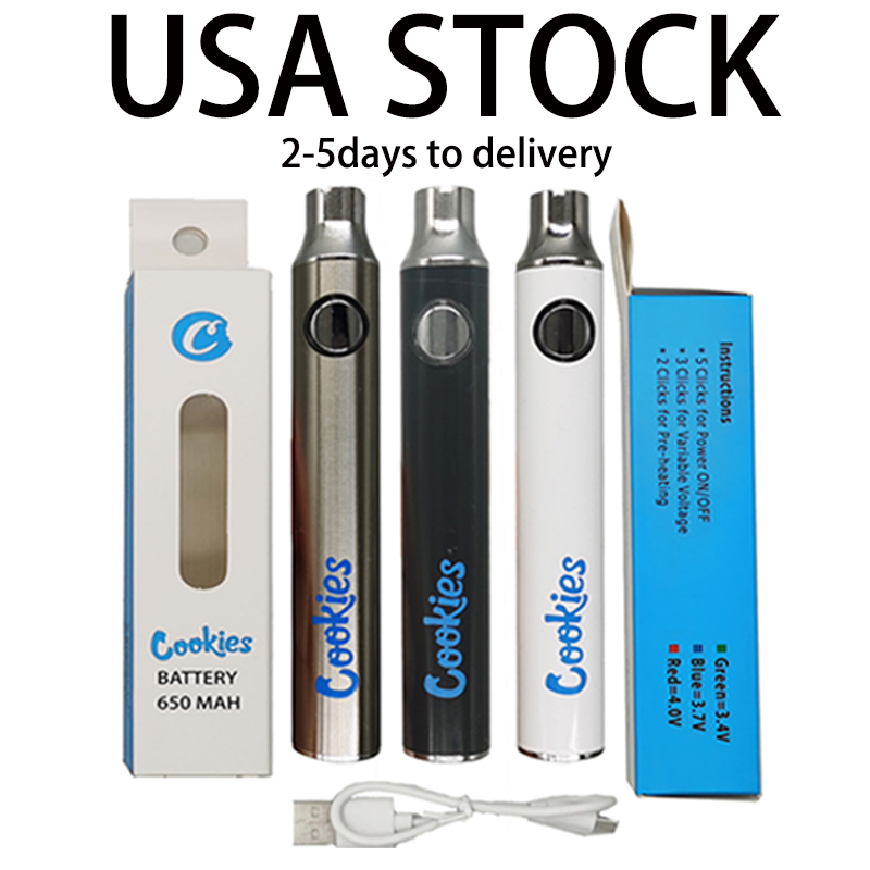 Cookies Preheating Batteries 510 Thread Variable Voltage 650mah Battery Stable Quality for Vapes Carts Vape Pen Vaporizer E Cigarettes with Charger USB Cable 
Cookies Preheating Batteries 510 Thread Variable Voltage 650mah Battery Stable Quality for Vapes Carts Vape Pen Vaporizer E Cigarettes with Charger USB Cable