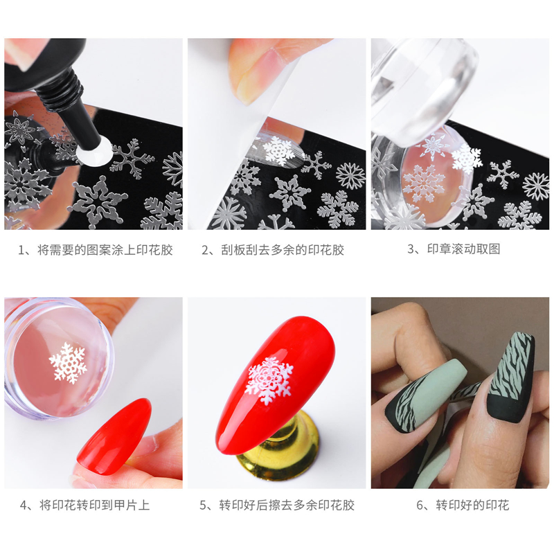 2.8cm Clear Nail Art Stamper with Scraper Set Transparant One Silicone Head 2.8cm Nails Stamping manicure Tools NAP011